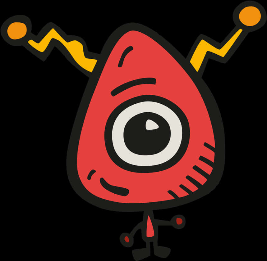 Cartoon One Eyed Alien PNG Image