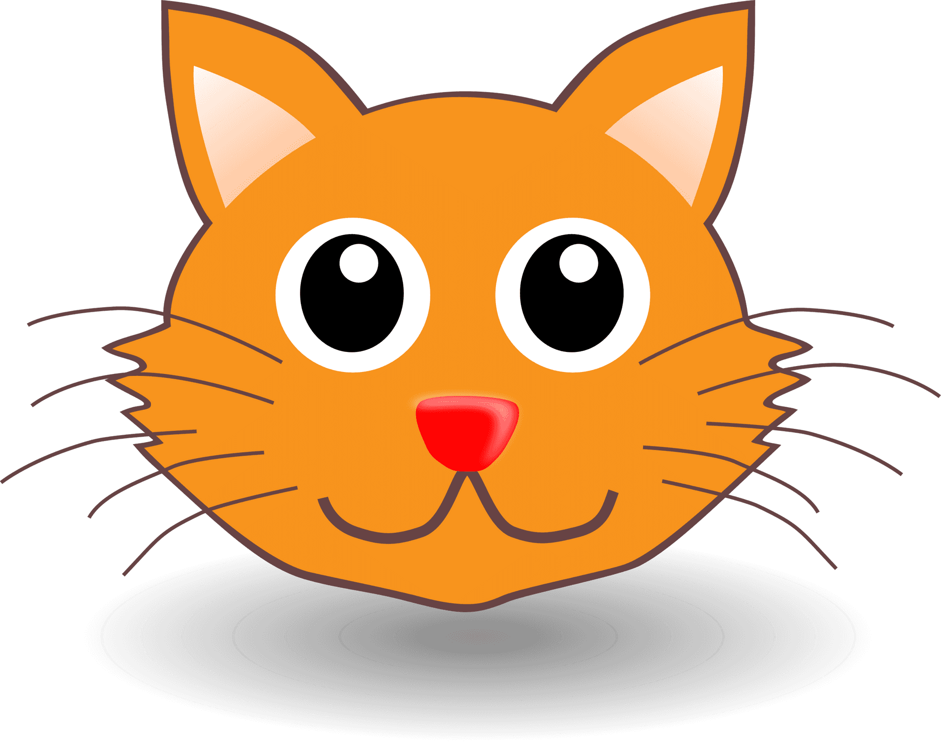 Cartoon Orange Cat Face PNG Image