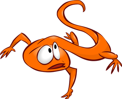 Cartoon Orange Lizard Illustration PNG Image