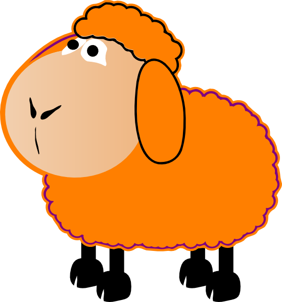 Cartoon Orange Sheep Illustration PNG Image