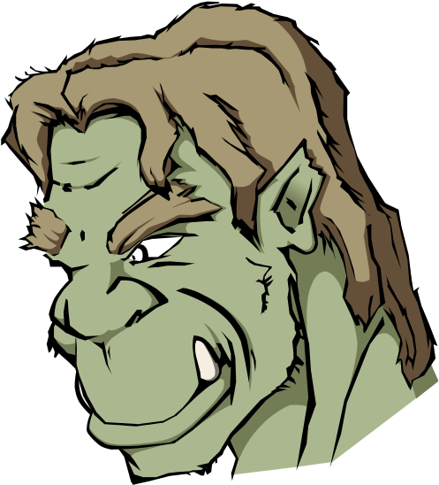 Cartoon Orc Portrait PNG Image