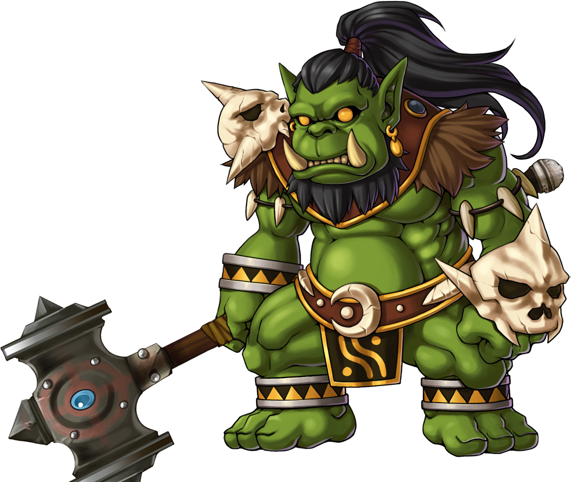 Cartoon Orc Warrior PNG Image