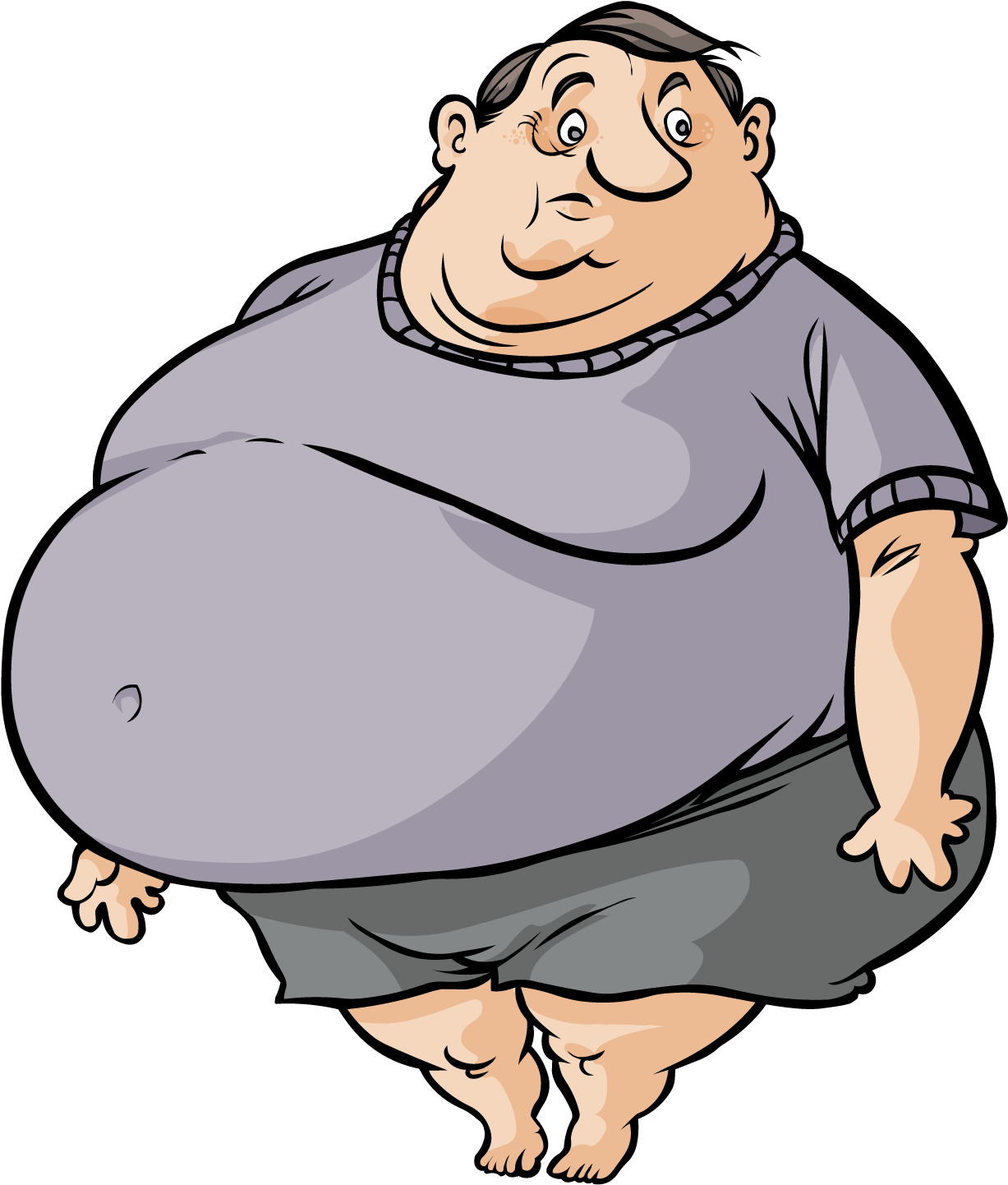 Cartoon Overweight Man Illustration PNG Image