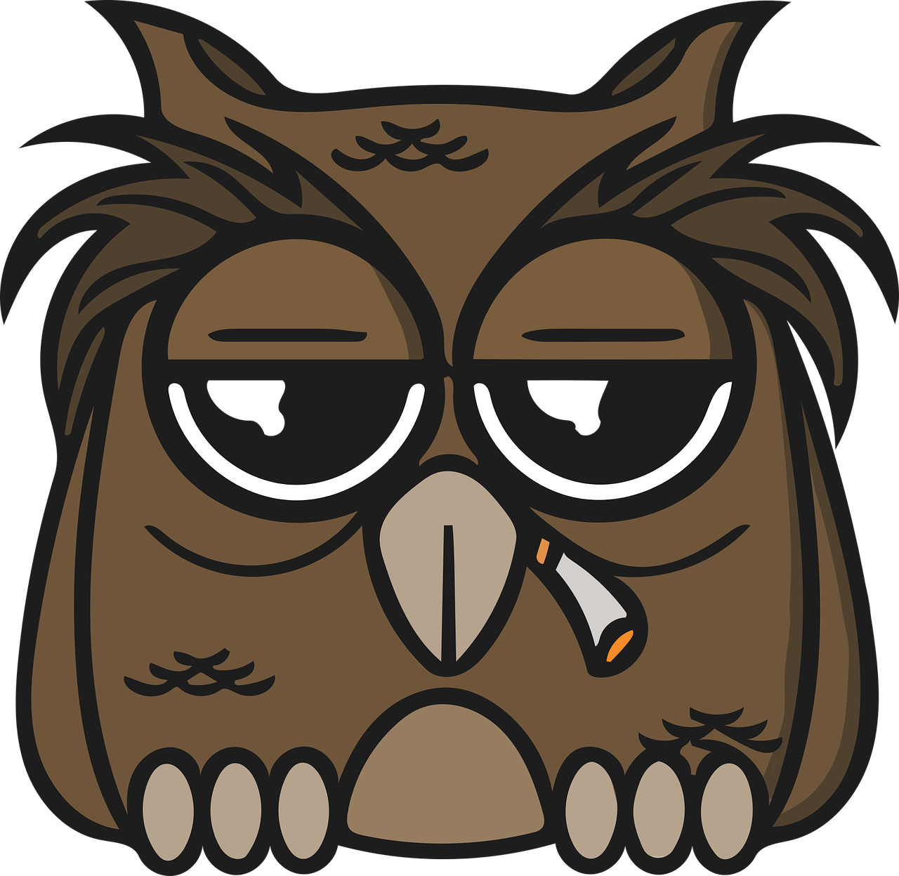 Cartoon Owl With Glasses PNG Image