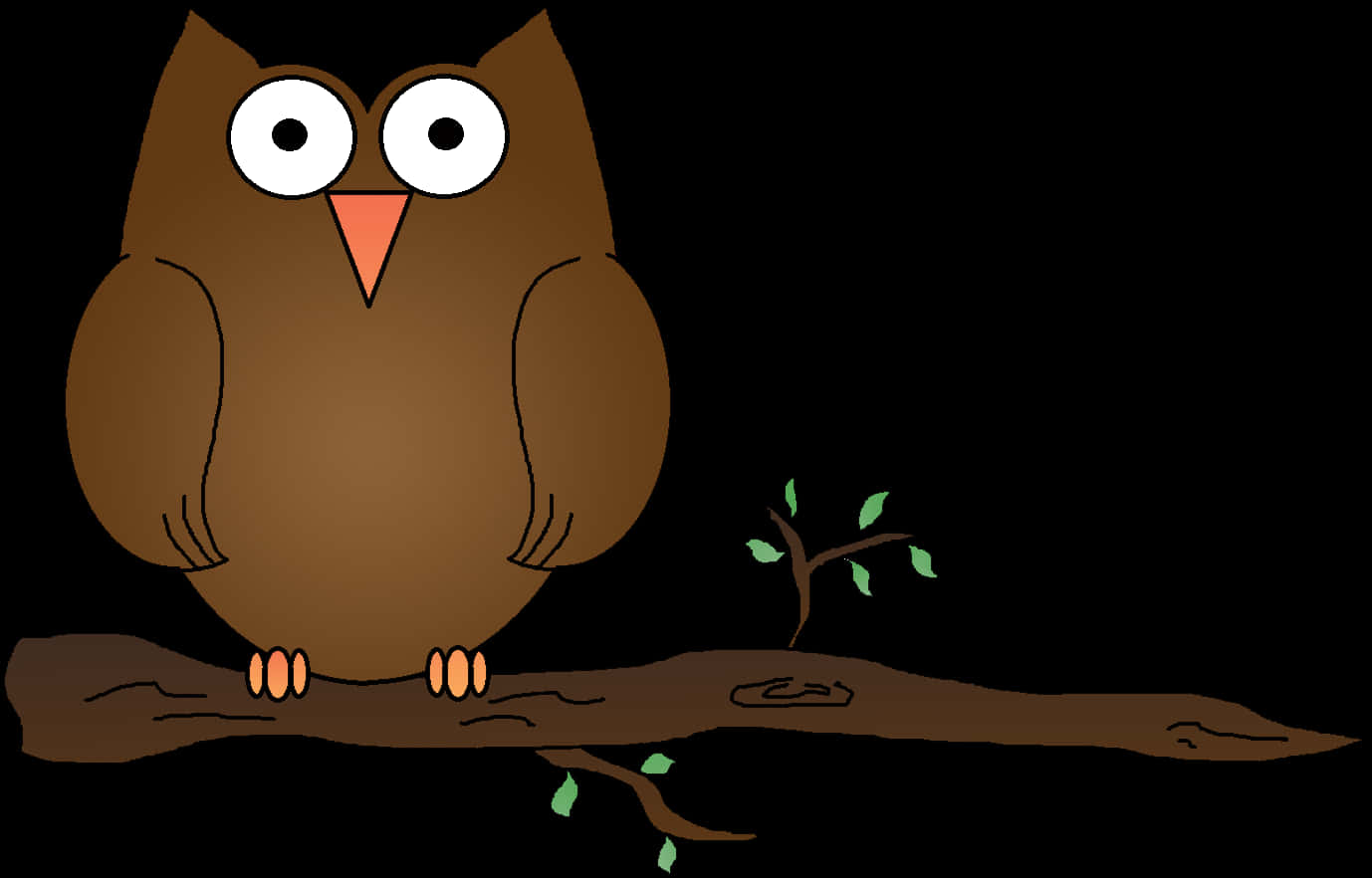 Cartoon Owlon Branch PNG Image