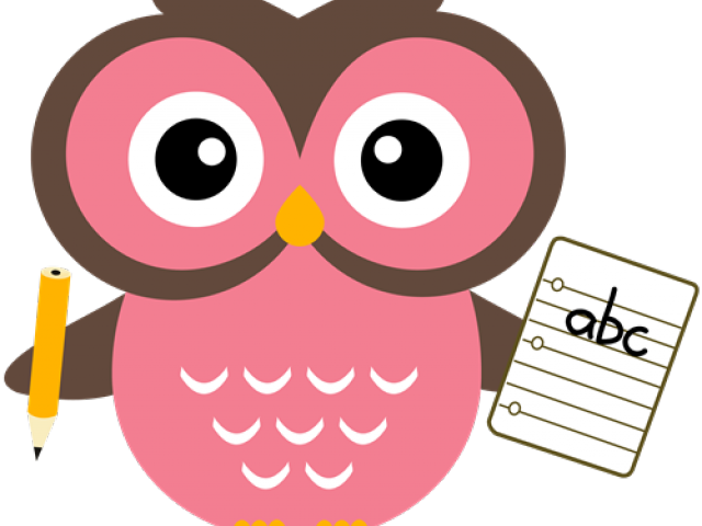 Cartoon Owlwith Penciland Note PNG Image