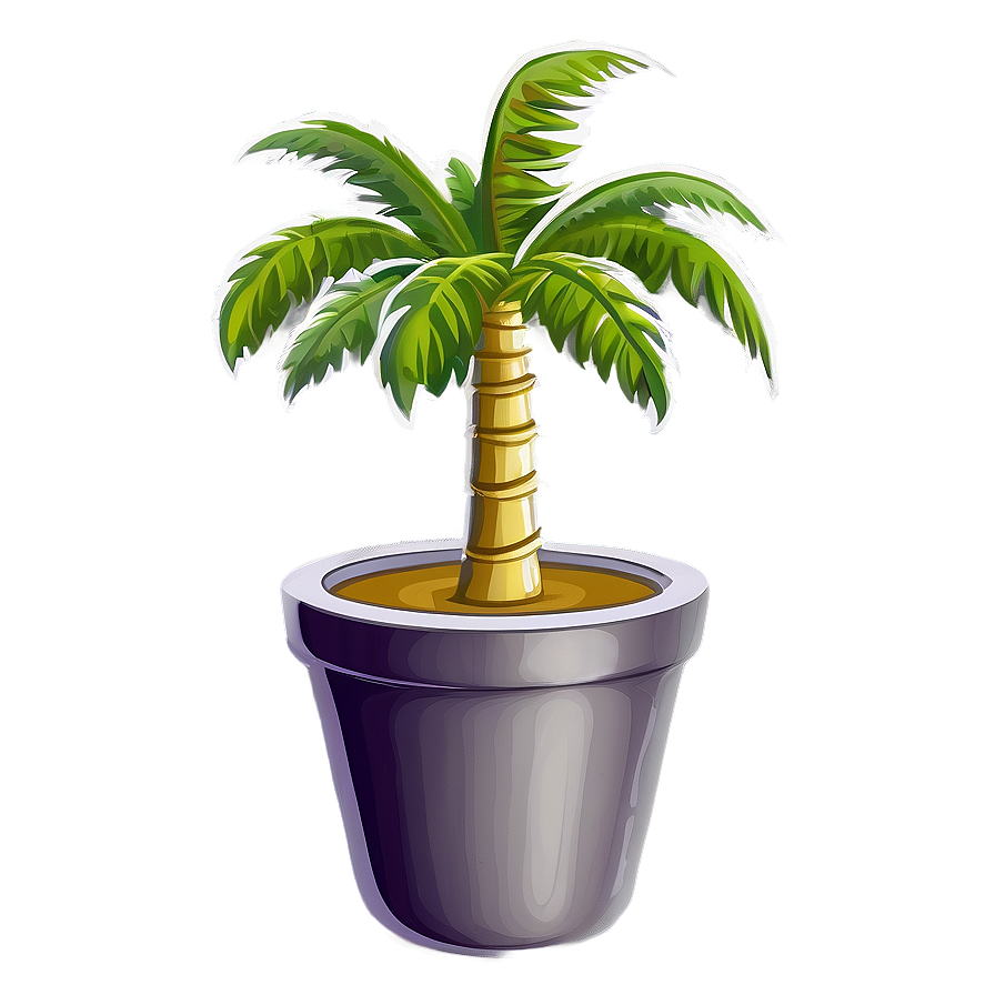 Cartoon Palm Tree In Pot Png 06212024 PNG Image