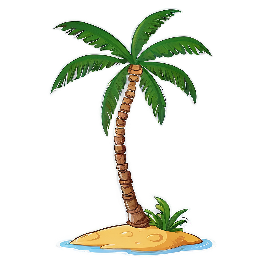 Cartoon Palm Tree On Island Png 45 PNG Image