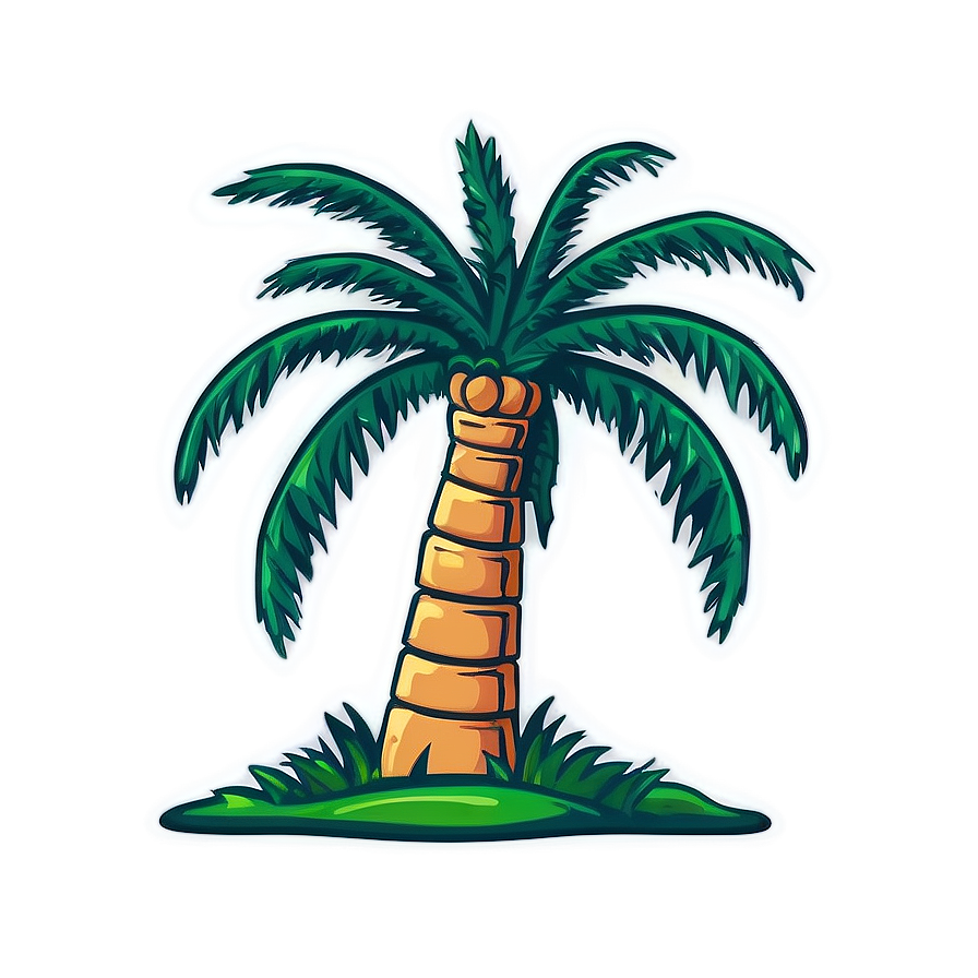 Cartoon Palm Tree Outline Png Eja PNG Image