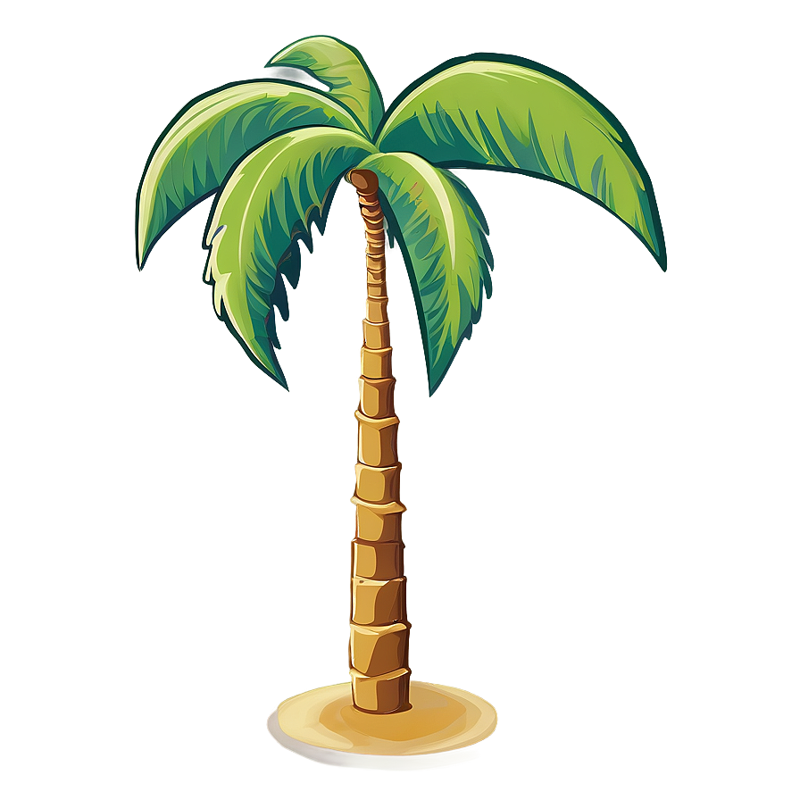 Cartoon Palm Tree With Shades Png Myd PNG Image