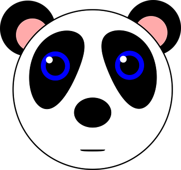 Cartoon Panda Face Graphic PNG Image