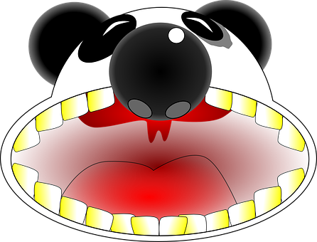 Cartoon Panda Mouth Open PNG Image