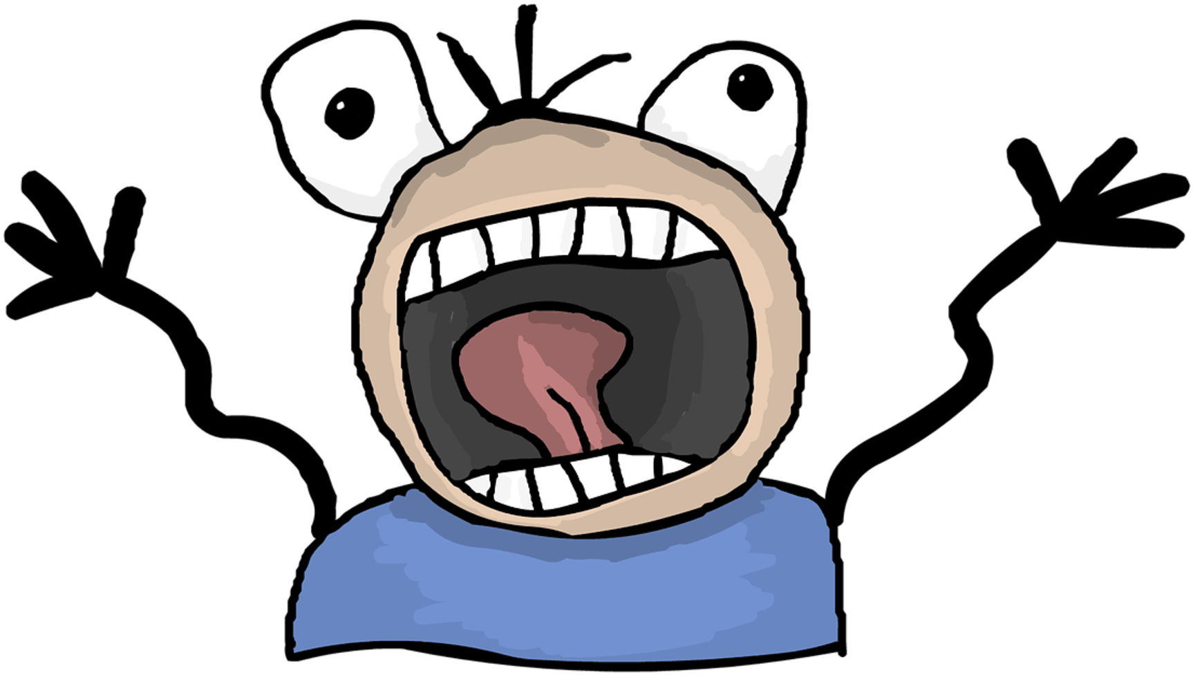 Cartoon Panic Expression PNG Image