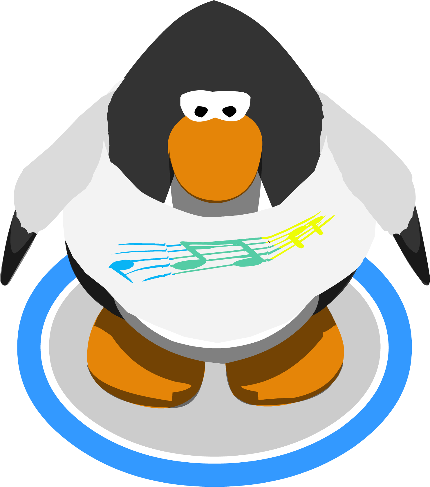 Cartoon Penguin Musical Notes PNG Image