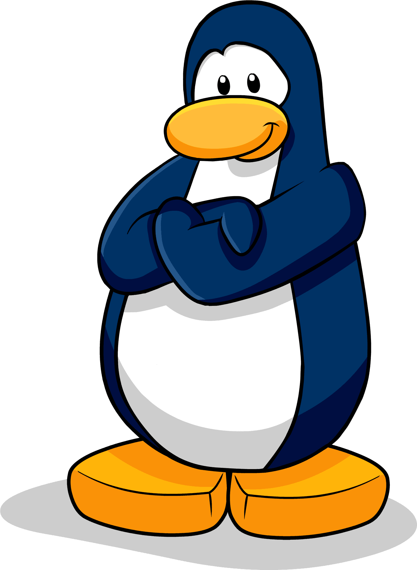 Cartoon Penguin Standing Confidently PNG Image