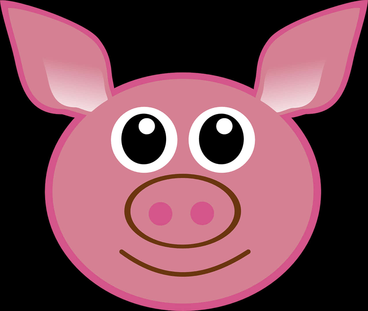 Cartoon Pig Face Graphic PNG Image