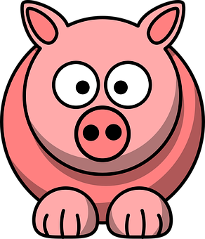 Cartoon Pig Vector Illustration PNG Image