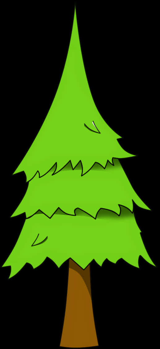 Cartoon Pine Tree Graphic PNG Image