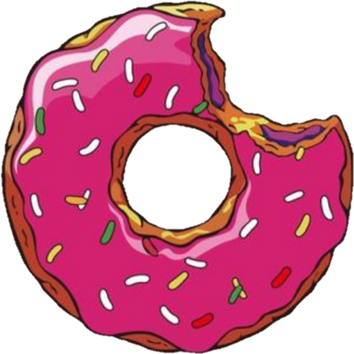 Cartoon Pink Frosted Doughnut PNG Image