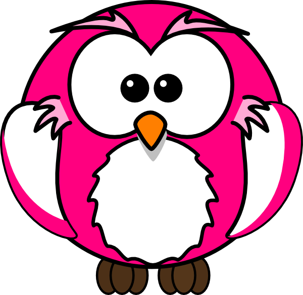 Cartoon Pink Owl PNG Image