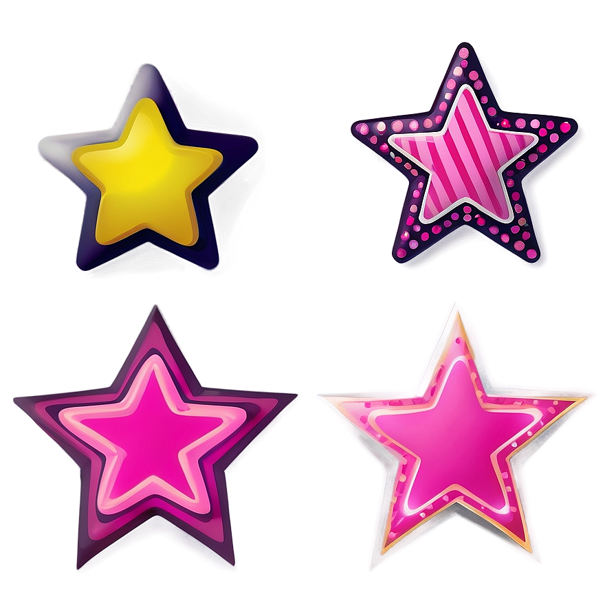 Cartoon Pink Stars Png Fne PNG Image