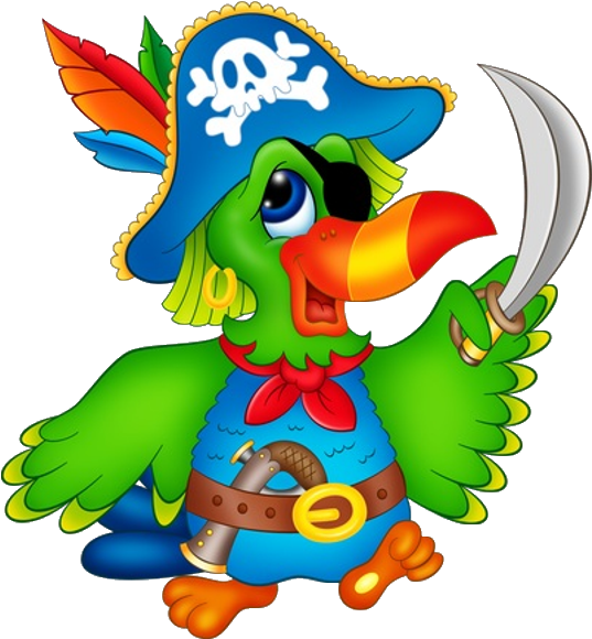 Cartoon Pirate Parrotwith Sword PNG Image