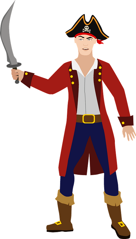 Cartoon Pirate With Sword PNG Image