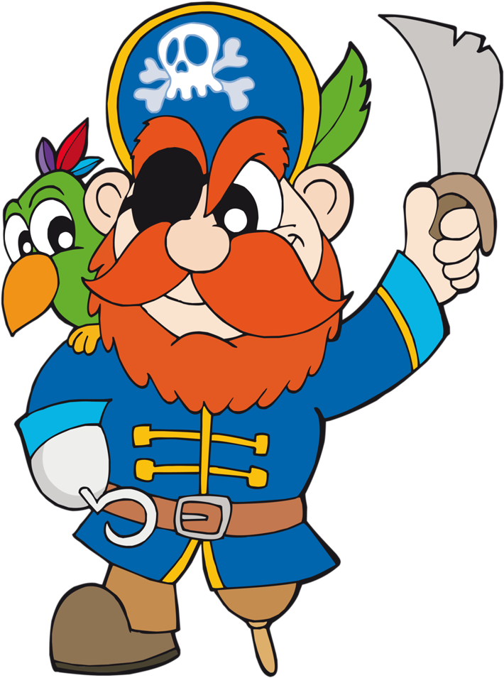 Cartoon Piratewith Parrotand Sword.png PNG Image