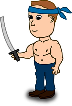 Cartoon Piratewith Sword PNG Image