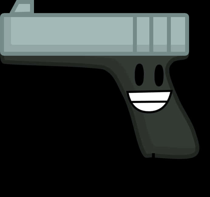 Cartoon Pistol Smiling Face PNG Image