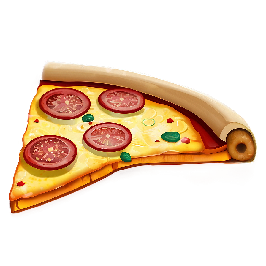 Cartoon Pizza With Pepperoni Png Itv72 PNG Image