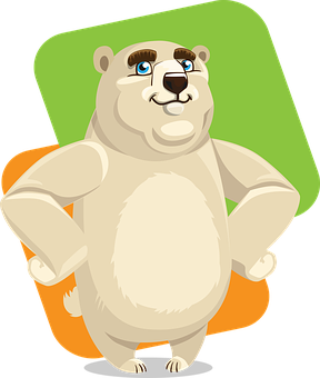 Cartoon Polar Bear Happy Expression PNG Image