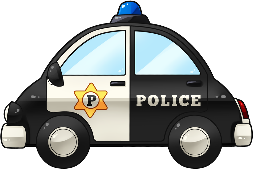 Cartoon Police Car Illustration PNG Image