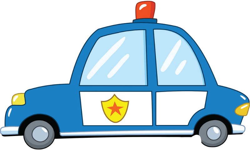 Cartoon Police Car Illustration PNG Image