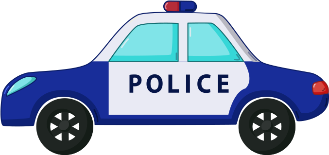 Cartoon Police Car Illustration PNG Image