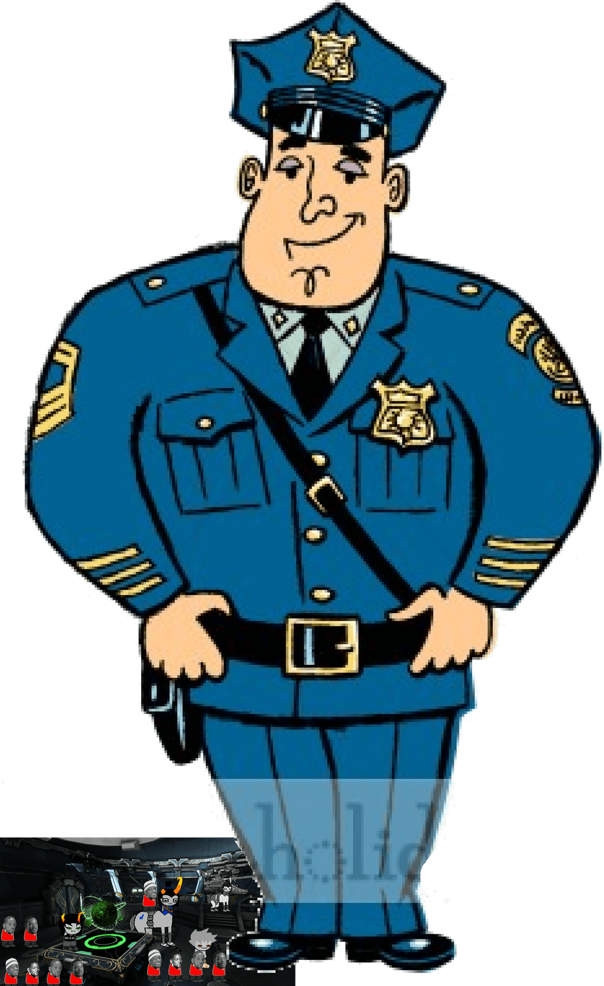 Cartoon Police Officer Standing Confidently.png PNG Image