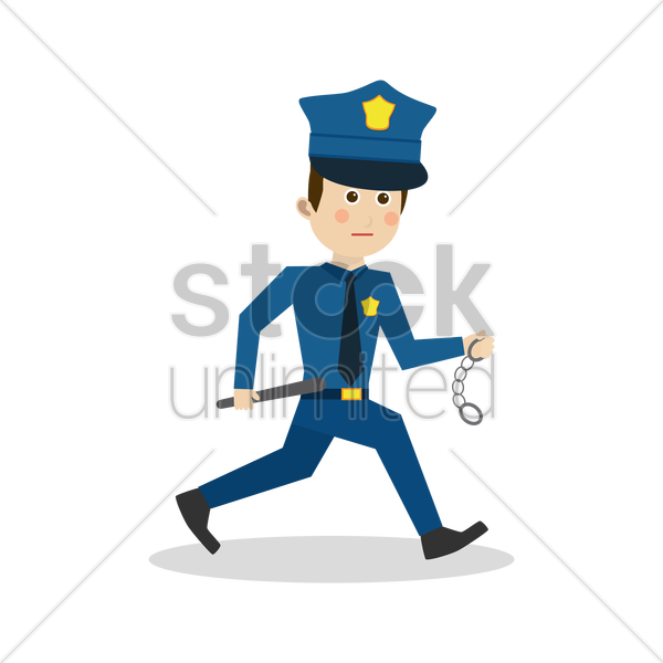 Cartoon Policeman On Duty.png PNG Image