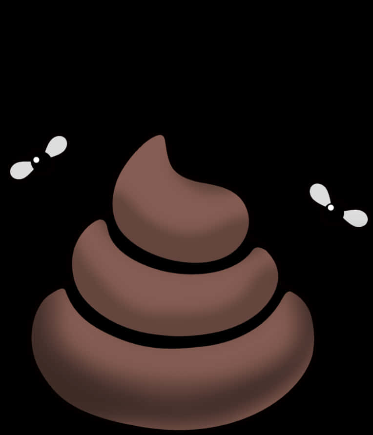 Cartoon Poop Emojiwith Flies PNG Image