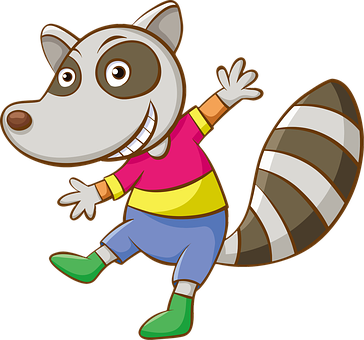 Cartoon Raccoon Character PNG Image