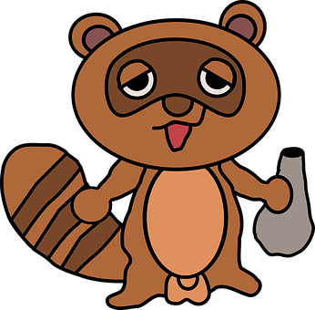 Cartoon Raccoon Thief Character PNG Image