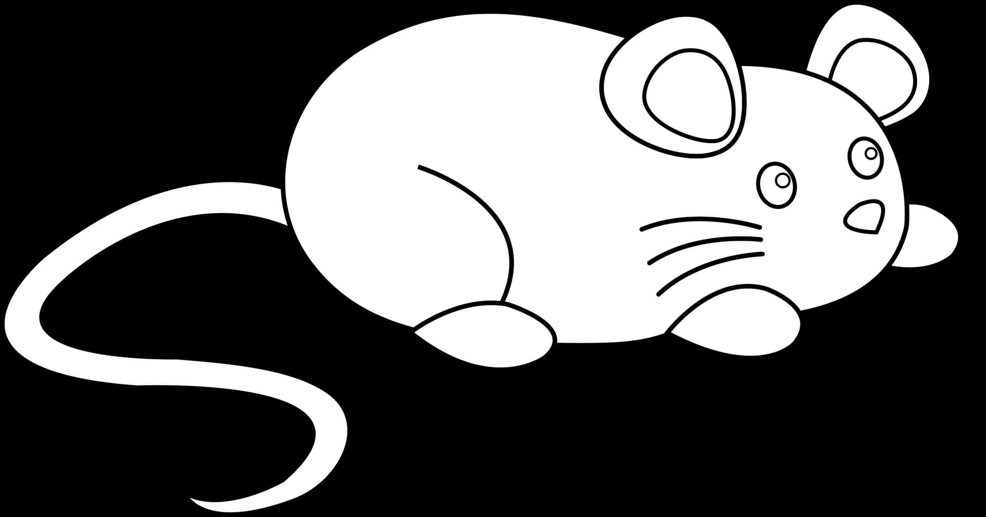 Cartoon Rat Blackand White PNG Image