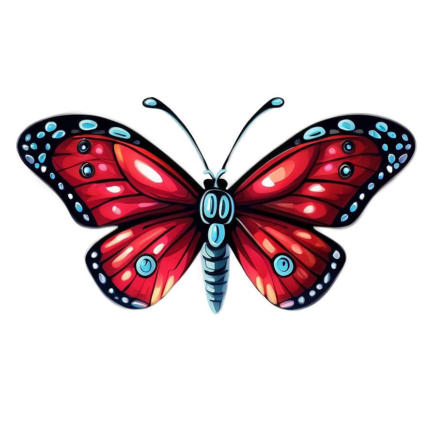 Cartoon Red Butterfly Png Dya93 PNG Image