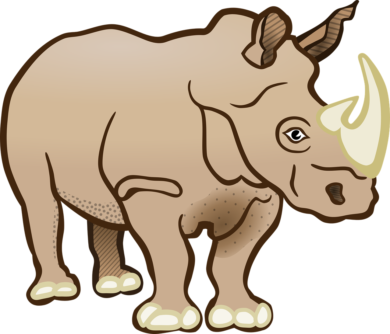 Cartoon Rhino Illustration PNG Image