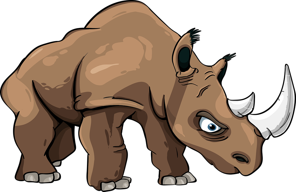 Cartoon Rhinoceros Illustration PNG Image