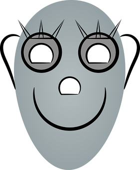 Cartoon Robot Face Graphic PNG Image