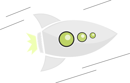 Cartoon Rocket Black Background PNG Image