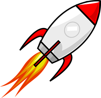 Cartoon Rocket Launch PNG Image