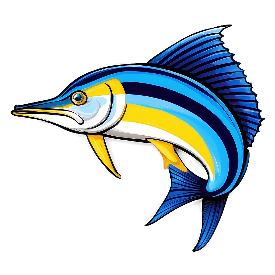 Cartoon Sailfish Drawing Png Ouq PNG Image