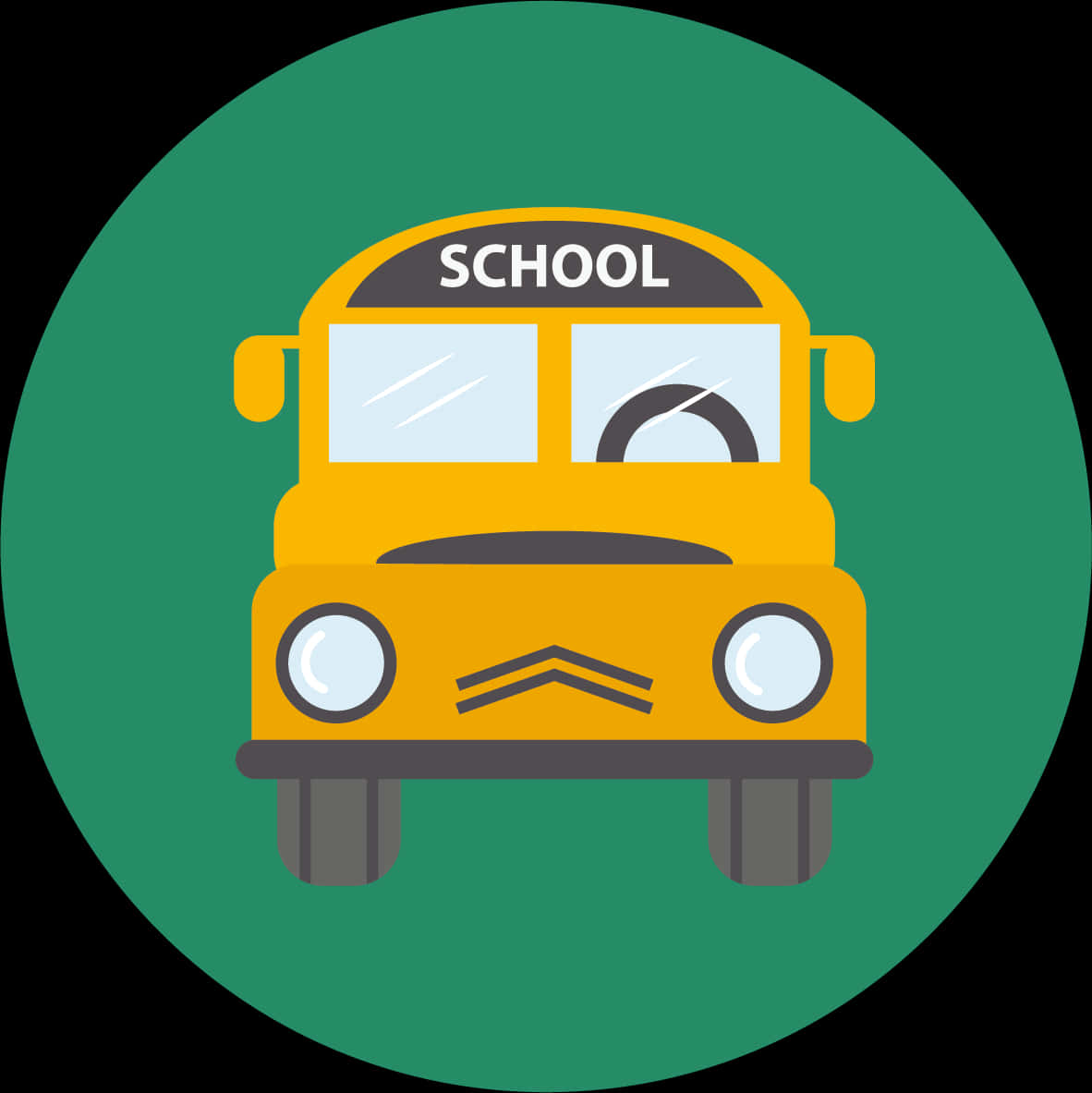 Cartoon School Bus Icon PNG Image