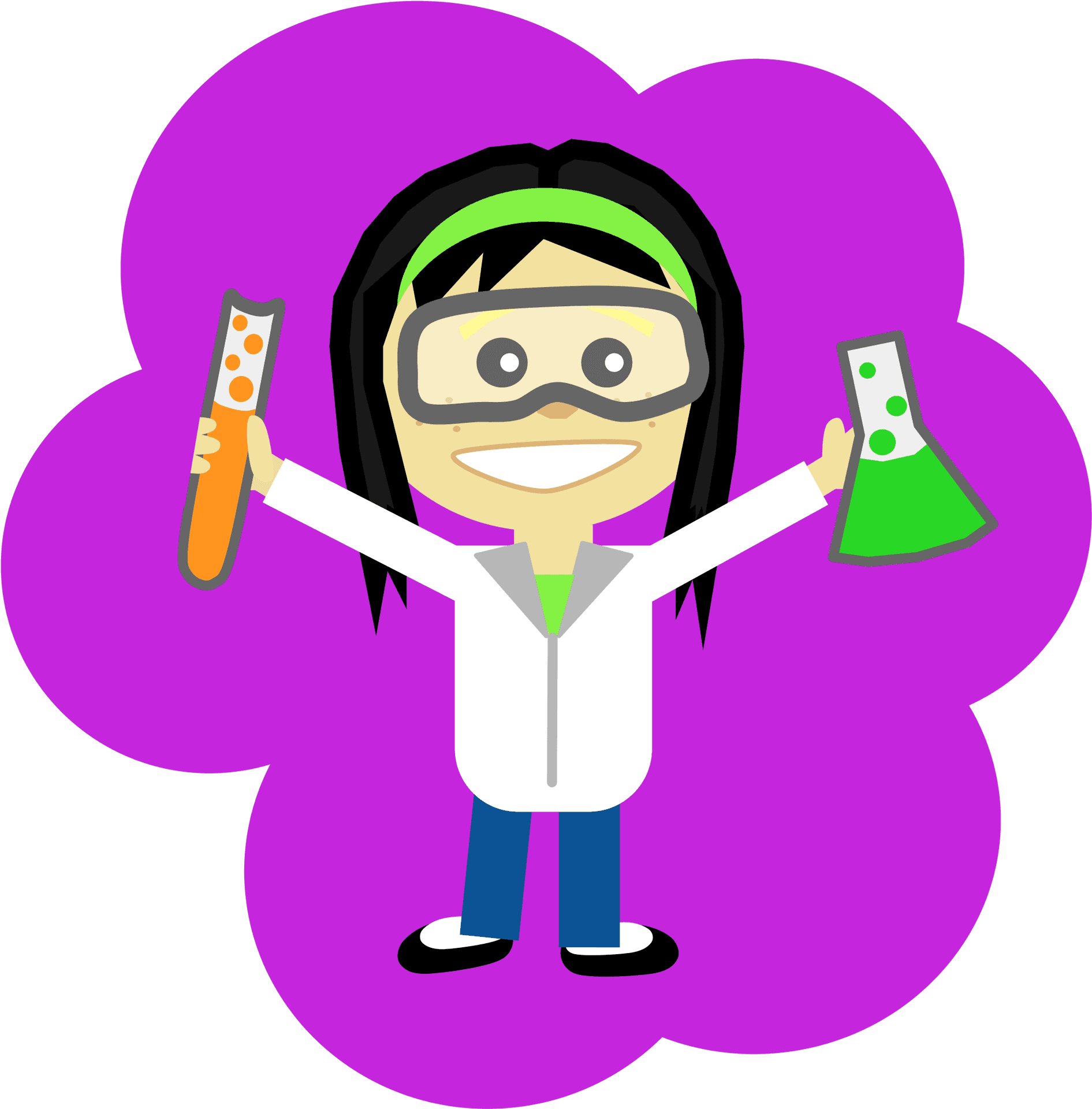 Cartoon Scientist With Safety Goggles PNG Image